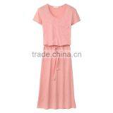 The 2016 Women's Clothing of Cultivate One's Morality Show Thin Short Sleeve V-neck Long Dress thumbnail-2