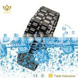 Fashion Style Black Alloy Watch Case and Band Stainless Steel Waterproof Watches Large Led Digital Display Watches thumbnail-2