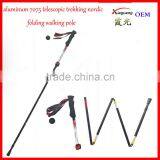 5 Sections Alumium7075 Telescopic Adjustable Hiking Trekking Pole Nordic Folding Walking Stick thumbnail-1