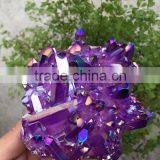 Purple Rough Crystal Stone Electroplating Titanium Coating Crystal Cluster Rainbows thumbnail-5