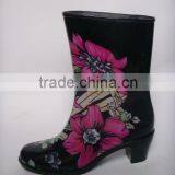 Beautiful Printed Women PVC Rain Boots