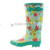 Colorful Flower Fashion Lady Rubber Rain Boots
