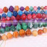 Fashion Agate Stone Beads Multi Color Agate Faceted Beads for Bracelet Necklace Jewelry Making thumbnail-1