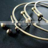 65mm Diameter Vintage Style Antiqued Bronze Brass Double Beads Screw Top Adjustable DIY Wiring Bracelet Bangle Supplies 1900093 thumbnail-2