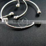 2mm Thick Wire One End Open Brass Silver Plated Wiring Bangle Bracelet Cuff DIY Supplies 1900038 thumbnail-4