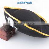 Cheap Promotional Black Gold Non-woven Pirate Hat and Mask thumbnail-2