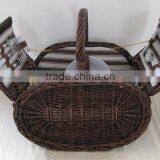 Wicker Picnic Basket for Two Couple thumbnail-1
