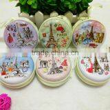 Fashion Paris Style Popular Round Zipper Tin Box Zipper Coin Purse thumbnail-1