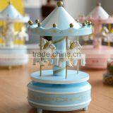 N533 Wooden Music Box Wooden Carousel Christmas Gift Decoration thumbnail-4