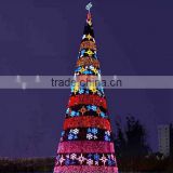 Home and outdoor garden edging decoration 2m to 16m or 6.5ft to 53ft Height artificial large 3d LED Christmas Tree E06 3005
