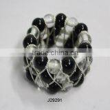 Black and White Three Layers Napkin Ring in Glass Beads Can be in Any Colour thumbnail-1