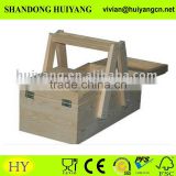 wholesale pine wooden Sewing Box Folding Out Storage craft or sewing solid wood box unfinished