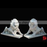 White Marble Adult Lion Sculpture for Sale thumbnail-1