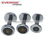 Chrome Dumbbell With Black Rubber Coated Handle thumbnail-1