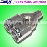 High Quality Auto Part Stainless Steel 304 and Carbon Fiber Universal Double Exhaust Tip thumbnail-2