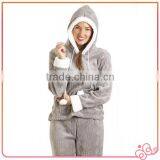 Fancy Fleece Hooded Set Grey Pajamas for Ladies thumbnail-2