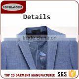 Wholesale Latest Design Royal Mens Fashion 2 Button Blue Suit Jacket Blazer With Sleeve Cuff thumbnail-4