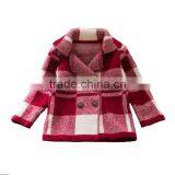 Plaid Pattern Tailored Collar Girls Thick Sweater Coat thumbnail-3