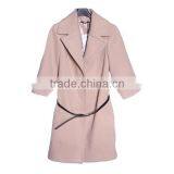 2014-2015 Trench Coat Women Lady Pink Woolen Coat thumbnail-2