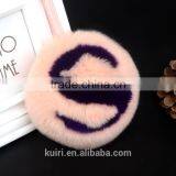 Selling English Letters Design Rex Rabbit/fox Fur Pom Pom Keychain thumbnail-2