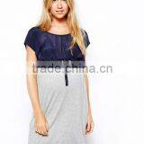 Maternity Clothing Mamalicious Contrast Jersey Dress thumbnail-1