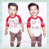 Boy Applique Clothing Ruffle Raglan Shirt Fall Boutique Boys Clothing Boys Mama is my Bae Shirt Boutique Fall Clothing Kids Sets thumbnail-1