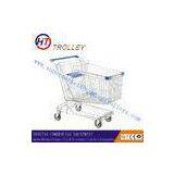 180L Asia Type Metal Shopping Trolley With Four Wheels For The Supermarket