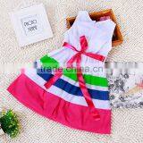 Summer Girls Dress Baby Summer Children's Skirt Children Dress Color Stripe Dress Children's Wear thumbnail-3