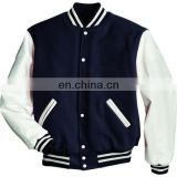 American College School Custom Blue and White Varsity Jacket Wholesale custom color, logo printing embroidery