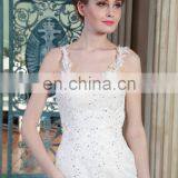 Exquisite Appliqued and Beaded See Through Back Mermaid Lace Straps Tulle Wedding Dress Bridal Gown thumbnail-2