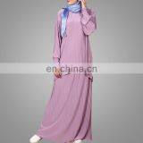 2017 Casual Baju Kurung Design High Quality Pleated Muslim Lady Clothing New Model Malaysia Suit thumbnail-6