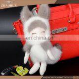 Colorful Rabbit Fur Keychain , Fur Keychain thumbnail-5