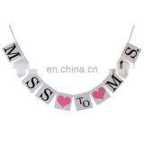 Hen Party Favors Bridal Shower Bachelorette Party Bunting Decorations Paper Pink Miss to Mrs Banner Decorations and Photo Props thumbnail-2