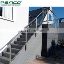 PEMCO Adjustable Customized Removable High End Stair 304 Stainless Steel Glass Stair Railing thumbnail-4