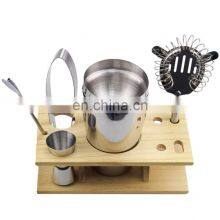 Premium Cocktail Shaker Bar Tools Set, Stylish Bamboo Stand Perfect Home Bartender Kit, All Bar Accessories thumbnail-5