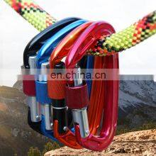 JRSGS Wholesale 24KN Outdoor Custom Logo Shaped Climbing Snap Hook Aluminum Carabiner Hooks S7101B thumbnail-2