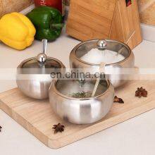 Affordable Container Silver Salad Small Customized Wholesale Metal Salt Spoon Stainless Steel Lid Sugar Bowl thumbnail-2