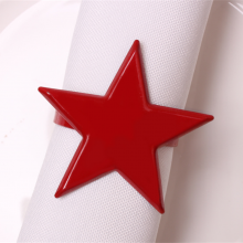 Rose Gold Silver Red White Colored Five-pointed Star Table Napkin Buckle Rings thumbnail-3