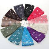 Wholesale Rhinestone Girl Hairband Headwrap Wool Knit Crochet Fashion Women Headband thumbnail-6