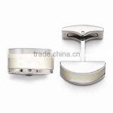 Mens Accessory Sterling Silver Cuff Links With Cat Eye Stones thumbnail-1