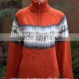 ALPACA WOOL ZIPPERED CARDIGAN WITH LLAMITA DESIGNS