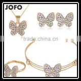 Korean Style Butterfly Crystal Fine African Beads Jewelry Sets Animal Pendant Set For Party Wedding Bridal Accessories