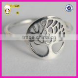 Hot sale high polished fashion jewelry 925 sterling silver tree of life ring