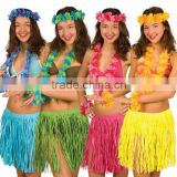 Cheap wholesale hula grass skirt different color hawaiian fancy dress for women BWG-4063
