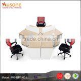 High Quality!Mordern Office Furniture 120 Degree Wooden 3-seaters Workstation