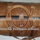 Oiled Tan Handmade Moroccan Leather Travel Bags Made in Marrakech thumbnail-2