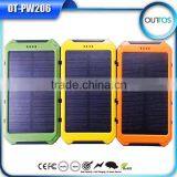 Dual USB Port Solar Power Bank Waterproof 8000mAh For IPhone4s 5S 5C 6S