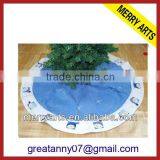 China Manufacturer New Blue Snowman Christmas Embroidery Tree Skirt Wholesale thumbnail-1
