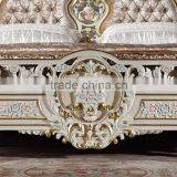 Hand Carving Furniture - Handcraft Royalty Golden Foil Bed thumbnail-4