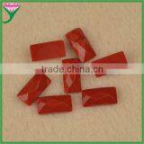 Hot Sell Loose Rectangle Flat Back Checker Cut Glass Red Coral Gemstone thumbnail-4